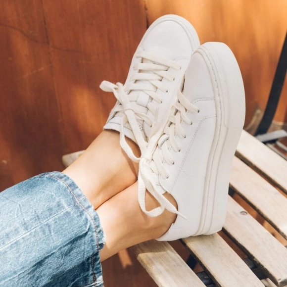 Soludos Women's Ibiza Platform Classic Leather Sneaker White Casual Summer - Picture 3 of 11